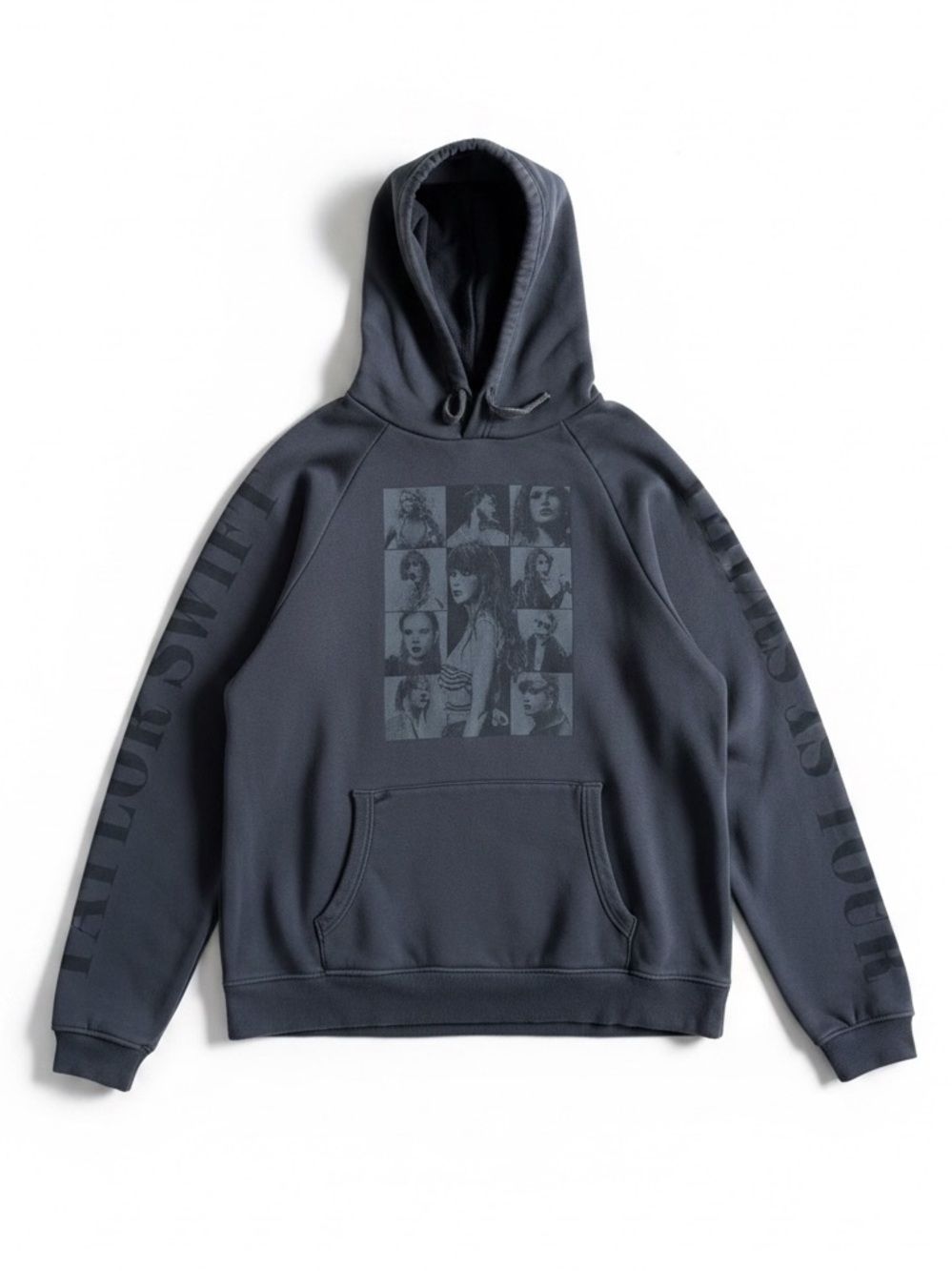 Taylor Swift Eras Tour Hoodie Graphic Pullover Merch Relaxed Fit Gray Medium
